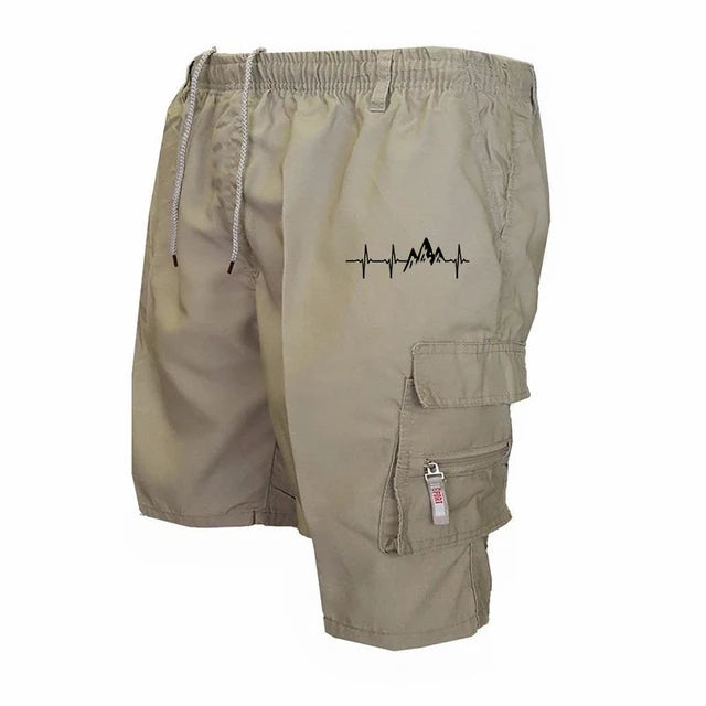 Men'S Casual Work Shorts Multi-Pocket Loose Drawstring Cargo Shorts Outdoor Sports Short Pants for Men Streetwear