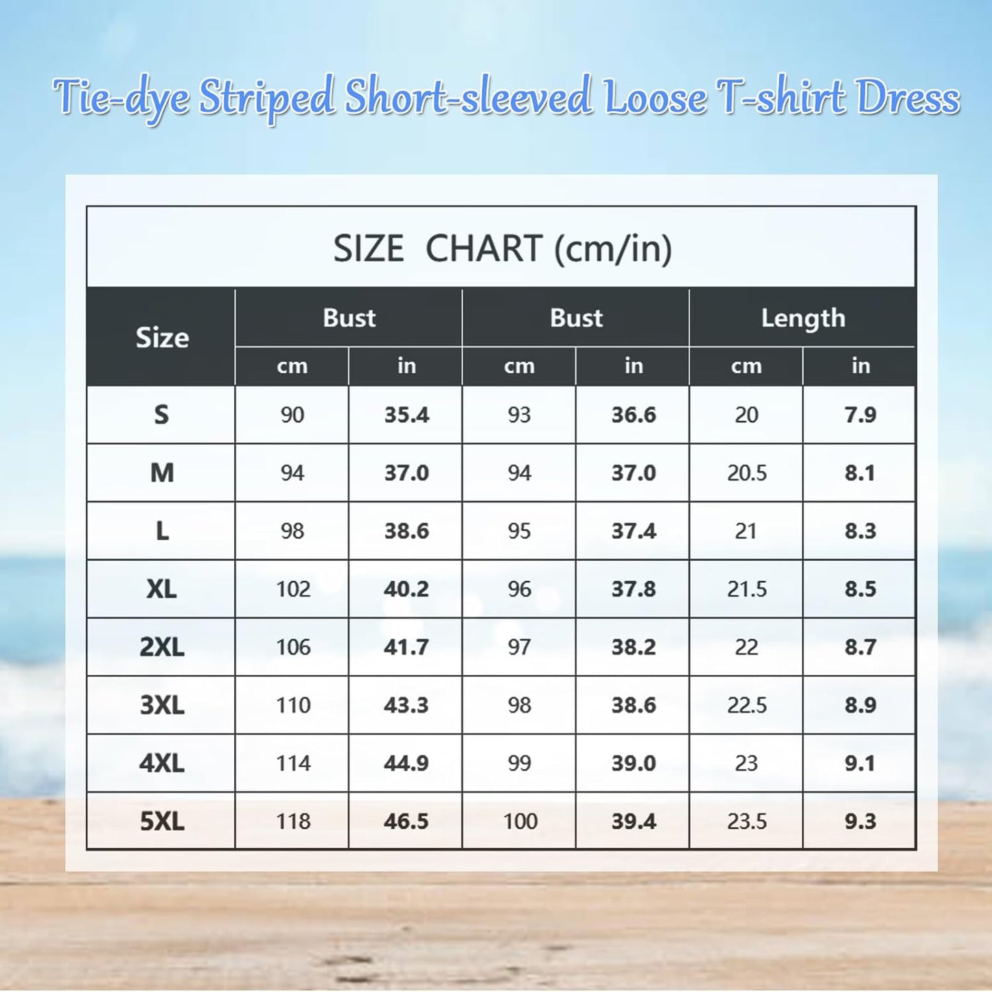 Tie-Dye Striped Short-Sleeved Loose T-Shirt Dress, Women'S Bohemian V-Neck Tie-Dye Dress Women Summer Beach Vacation Dress